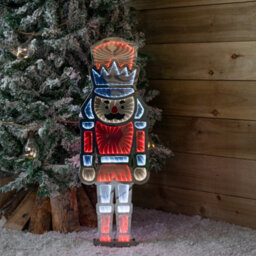 Samuel Alexander 74Cm Infinity Light Up Standing Nutcracker Christmas Decoration With Red & White Leds On Metal Base - thumbnail 8