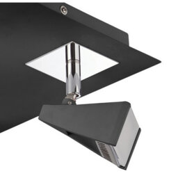 Luminosa Lighting Luminosa Filippo Spot Light 4 Light Led Square 20W 3000K, 1750Lm, Matt Black/polished Chrome - thumbnail 8