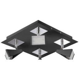 Luminosa Lighting Luminosa Filippo Spot Light 4 Light Led Square 20W 3000K, 1750Lm, Matt Black/polished Chrome - thumbnail 6