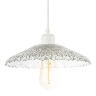 Happy Homewares Textured Glass Pendant Shade With Mushroom Or Parasol Silhouette Shape - image 1