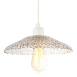 Happy Homewares Textured Glass Pendant Shade With Mushroom Or Parasol Silhouette Shape - thumbnail 2