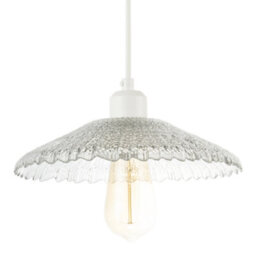 Happy Homewares Textured Glass Pendant Shade With Mushroom Or Parasol Silhouette Shape - thumbnail 1