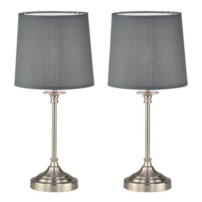 First Choice Lighting Set Of 2 Chester Brushed Nickel Lamps - image 1
