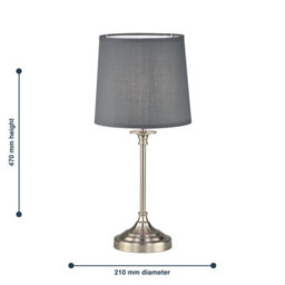 First Choice Lighting Set Of 2 Chester Brushed Nickel Lamps - thumbnail 5