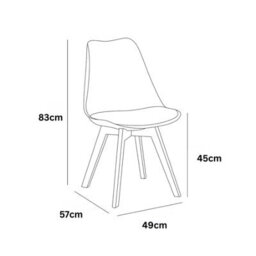 Kosy Koala Modern Dining Table With 4 Grey Plastic Chairs With Faux Leather Padded Seats - thumbnail 7
