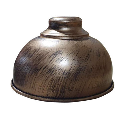 Homin 21Cm Vintage Retro Lampshade Brushed Copper Metal Curved Shape - image 1