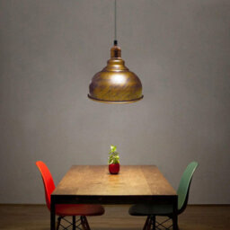 Homin 21Cm Vintage Retro Lampshade Brushed Copper Metal Curved Shape - thumbnail 6