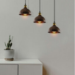 Homin 21Cm Vintage Retro Lampshade Brushed Copper Metal Curved Shape - thumbnail 8