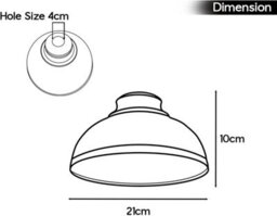 Homin 21Cm Vintage Retro Lampshade Brushed Copper Metal Curved Shape - thumbnail 2
