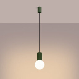 Luminosa Lighting Luminosa Halo Slim Pendant Ceiling Light Olive Green 1X G9 - thumbnail 2