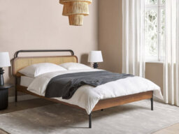 Beliani Bed Rattan Boussicourt 140 X 200 Cm (Eu Double) Dark Brown - thumbnail 2
