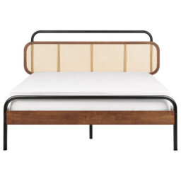 Beliani Bed Rattan Boussicourt 140 X 200 Cm (Eu Double) Dark Brown - thumbnail 4
