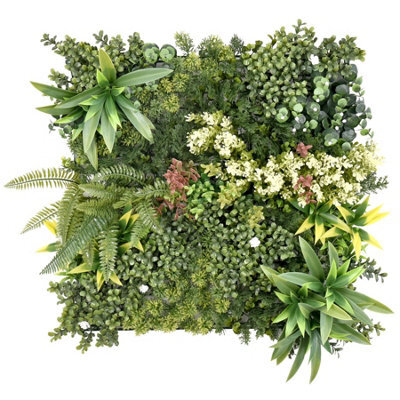 True Products Premium Artificial Living Wall Green Plant Panel 50Cm X 50Cm - Aurora 'a' - image 1