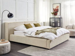 Beliani Bed Corduroy Linards 160 X 200 Cm (Eu King Size) Beige - thumbnail 2