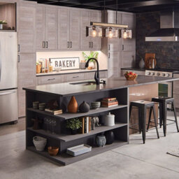 Luminosa Lighting Elstead Aberdeen 3 Light Island Chandelier Distressed Grey Wood Effect & Old Bronze - thumbnail 5