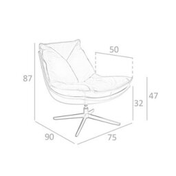 Angel Cerda Elegant Brown Leather Swivel Armchair For Modern Living Spaces - thumbnail 7