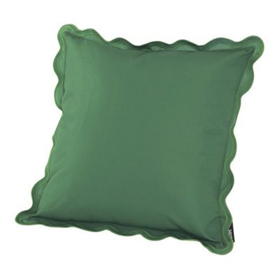Hayward 50 X 50Cm Outdoor Cushion, Olive Scalloped Edge Design, Shower-Resistant Square Cushion For Garden & Patio - image 1