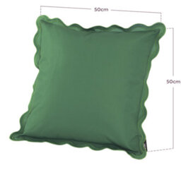 Hayward 50 X 50Cm Outdoor Cushion, Olive Scalloped Edge Design, Shower-Resistant Square Cushion For Garden & Patio - thumbnail 2