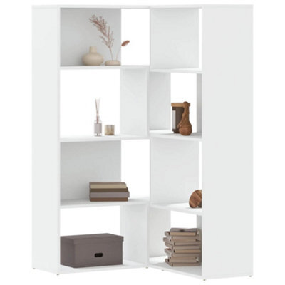 Vidaxl Corner Bookcase 4-Tier White 85X85X140 Cm Engineered Wood - image 1