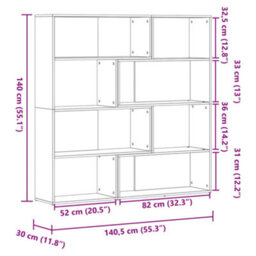 Vidaxl Corner Bookcase 4-Tier White 85X85X140 Cm Engineered Wood - thumbnail 3