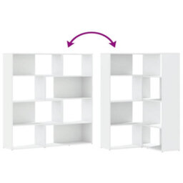 Vidaxl Corner Bookcase 4-Tier White 85X85X140 Cm Engineered Wood - thumbnail 7