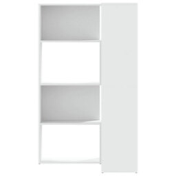 Vidaxl Corner Bookcase 4-Tier White 85X85X140 Cm Engineered Wood - thumbnail 4