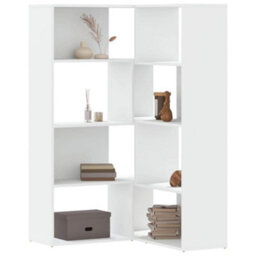 Vidaxl Corner Bookcase 4-Tier White 85X85X140 Cm Engineered Wood - thumbnail 1