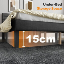 4Ft6 Double Upholstered Bed Frame Platform Bed Slat Suppor - thumbnail 5