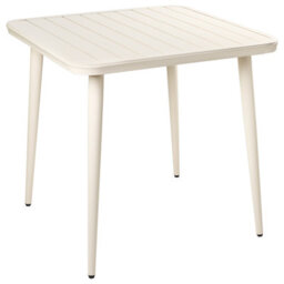 Beliani Garden Dining Table Naturno 80 Cm 80 Cm Metal Light Beige - thumbnail 1