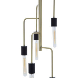 Orsina Modern 5 Bulb Antique Brass Pendant Light, Brass-Toned Hanging Light With 5 Slender Arms, Ambient Lighting - thumbnail 6