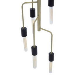 Orsina Modern 5 Bulb Antique Brass Pendant Light, Brass-Toned Hanging Light With 5 Slender Arms, Ambient Lighting - thumbnail 5