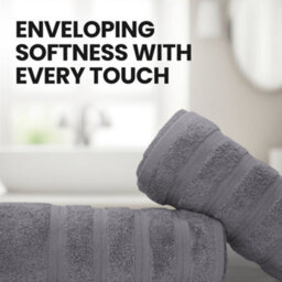 Casabella Bath Sheets 90X180 Cm 2 Pc Premium Quality 100% Combed Cotton 650 Gsm Bathsheet Set Quick Dry Towels Silver - thumbnail 4