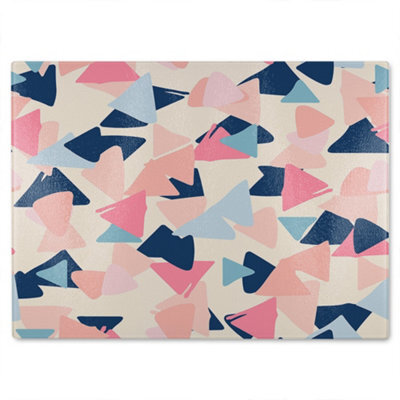 Benjamin Tate Design Pastel Coloured Triangles Glass Chopping Boarddesigner Style - image 1
