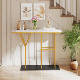 Elegant Foyer Table Narrow Sofa Table With Metal Frame - thumbnail 5