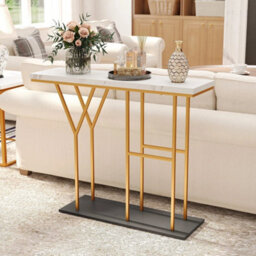 Elegant Foyer Table Narrow Sofa Table With Metal Frame - thumbnail 6