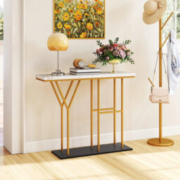 Elegant Foyer Table Narrow Sofa Table With Metal Frame - thumbnail 3