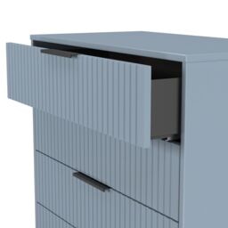 Ancona Matt Denim Blue 5 Drawer Chest (H)1008mm (W)765mm (D)395mm - thumbnail 6
