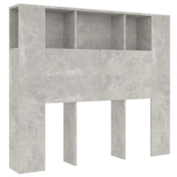 Berkfield Headboard Cabinet Concrete Grey 120X18.5X104.5 Cm - thumbnail 2