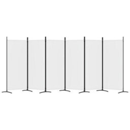 Vidaxl 6-Panel Room Divider White 520X180 Cm Fabric Room Dividers - thumbnail 4