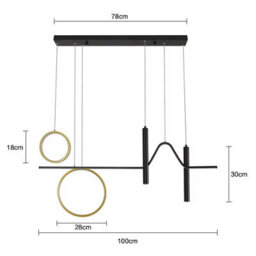 Modern Led Pendant Light, Dimmable Creative Led Chandelier Linear Wave Light Fixture, Led Hanging Light For Dining Room Kitchen - thumbnail 2