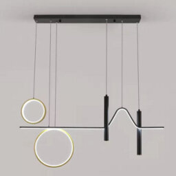 Modern Led Pendant Light, Dimmable Creative Led Chandelier Linear Wave Light Fixture, Led Hanging Light For Dining Room Kitchen - thumbnail 1