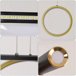 Modern Led Pendant Light, Dimmable Creative Led Chandelier Linear Wave Light Fixture, Led Hanging Light For Dining Room Kitchen - thumbnail 3