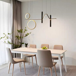 Modern Led Pendant Light, Dimmable Creative Led Chandelier Linear Wave Light Fixture, Led Hanging Light For Dining Room Kitchen - thumbnail 6