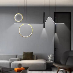 Modern Led Pendant Light, Dimmable Creative Led Chandelier Linear Wave Light Fixture, Led Hanging Light For Dining Room Kitchen - thumbnail 5