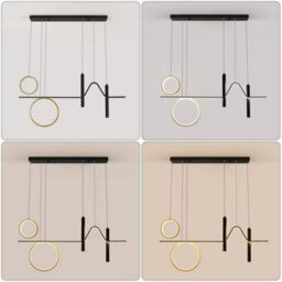 Modern Led Pendant Light, Dimmable Creative Led Chandelier Linear Wave Light Fixture, Led Hanging Light For Dining Room Kitchen - thumbnail 4