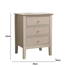 Melody Maison Pair Of 3 Drawer Bedside Tables - Hales Tan Range - thumbnail 9