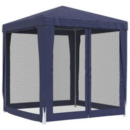 Walplus Party Tent Garden Gazebo Canopy With 4 Mesh Sidewalls Blue 2X2 M Hdpe - thumbnail 5