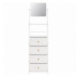 Levede Chest Of Drawers Mirror Dressing Table Freestanding Bedroom White - thumbnail 3