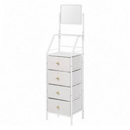 Levede Chest Of Drawers Mirror Dressing Table Freestanding Bedroom White - thumbnail 2