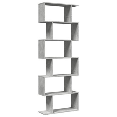 Berkfield Durable Room Divider Bookcase 6-Tier Concrete Grey 70X24X193 Cm Engineered Wood